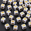Opaque White Acrylic Beads MACR-Q242-010W-1