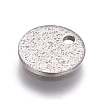 304 Stainless Steel Textured Pendants STAS-I098-01-8mm-P-1