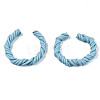 Polymer Clay Twist Rope Open Ring CLAY-N010-031-05-2