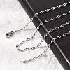 Tarnish Resistant 304 Stainless Steel Dapped Cable Chain Necklaces STAS-O053-03P-1