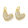 Rack Plating Brass Micro Pave Clear Cubic Zirconia Charms KK-Z067-23G-03-1
