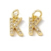 Real 18K Gold Plated Brass Micro Pave Clear Cubic Zirconia Charms KK-E068-VB452-K-2