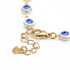 Brass Enamel Evil Eye Link Bracelets BJEW-JB06179-5