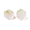 Frosted Glass Beads with Golden Glitter Powder DGLA-NH001-6mm-01E-2