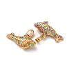 Brass Enamel Pendants KK-K305-01G-3
