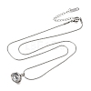 304 Stainless Steel Pave Cubic Zirconia Pendant Necklaces SA-CBADCF0-03P-04-4