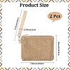 2Pcs Straw Plaited Cosmetic Zipper Bags AJEW-CN0006-36A-2