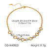Duo Tone 304 Stainless Steel Rhombus Ring Link Chain Necklaces for Women WGF0DF8-02-1