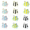 12Pcs 6 Colors Alloy Enamel Charms ENAM-CJ0007-49-1