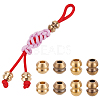 8Pcs 4 Styles Outdoor EDC Tool Brass Parachute Rope European Beads KK-NB0003-64-1