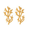 304 Stainless Steel Coral Shape Stud Earrings for Women WGF2D78-01-4
