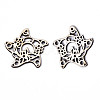 Unfinished Natural Poplar Wood Filigree Joiners Links WOOD-N006-75-2