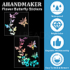 AHADERMAKER 8 Sheets 2 Styles Laser Flower Plastic Self Adhesive Car Stickers STIC-GA0001-12-4