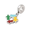 304 Stainless Steel Colorful Enamel European Dangle Charms STAS-D153-01A-P-2