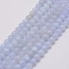 Natural Blue Chalcedony Beads Strands G-G970-38-8mm-01-1