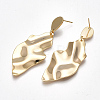 Brass Dangle Stud Earrings KK-S350-359-2