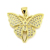 Brass Micro Pave Clear Cubic Zirconia Pendants KK-R159-30G-1