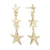 Triple Star Long Dangle Stud Earrings EJEW-N100-002-NR-2