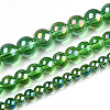 Electroplate Transparent Glass Beads Strands GLAA-T032-T4mm-AB07-4
