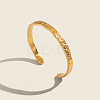 5.7MM 304 Stainless Steel Wave Textured Open Cuff Bangles for Women OV6378-1