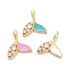 Real 18K Gold Plated Brass Micro Pave Clear Cubic Zirconia Pendants ZIRC-L091-081G-1