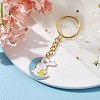 Moon with Rabbit Alloy Enamel Pendant Keychain KEYC-JKC00623-01-2