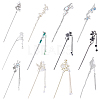 12Pcs 12 Styles Alloy Flower Butterfly Hair Sticks OHAR-PH0001-37-1
