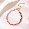 Brass & Dyed Natural Malaysia Jade Rondelle Beaded Bracelets for Women BJEW-JB13323-01-1