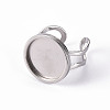 Tarnish Resistant 201 Stainless Steel Cuff Ring Findings STAS-S080-040D-P-4