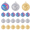 18Pcs 3 Colors 201 Stainless Steel Pendants STAS-DC0013-72-1