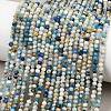 Natural Blue Azurite in Calcite Beads Strands G-P618-3mm-01-1