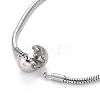 304 Stainless Steel Round Snake Chain Bracelet Making BJEW-F412-01P-3