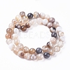 Natural Striped Agate/Banded Agate Beads Strands G-G582-6mm-57-2