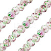1 Strand Handmade Lampwork Inner Flower Rondelle Beads Strands LAMP-TA0002-72K-2