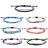 Waxed Polyester Cord Bracelets Set BJEW-SW00031-1