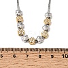 Duo Tone 304 Stainless Steel Micro Pave Clear Cubic Zirconia Beaded Pendant Flat Snake Chain Necklaces SA-CBAB122-01B-5