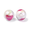 UV Plating Rainbow Iridescent Acrylic Beads OACR-F004-09E-3