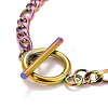 Ion Plating(IP)  304 Stainless Steel Chain Necklaces NJEW-A002-06MC-3