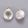 Natural Cultured Freshwater Pearl Pendants KK-L187-02B-2