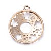 Zinc Alloy Open Back Bezel Pendants PALLOY-E577-25KCG-2