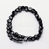 Handmade Evil Eye Lampwork Flat Round Bead Strands X-LAMP-L058-6mm-10-2