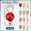 120Pcs 12 Colors Round Acrylic Beaded Charms PALLOY-GO00062-2