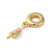 Rack Plating Brass Colorful Enamel European Dangle Charms KK-P279-37G-2