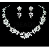 Alloy Crystal Rhinestone Link Necklaces & Stud Dangle Earrings Sets FS-WG2A178-01-2