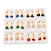 Heart Glass Ear Fake Plugs EJEW-H105-25G-E-1
