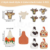 40Pcs 8 Style Single Face Printed Basswood Big Pendants WOOD-AR0001-35-2