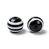 Round Striped Resin Beads RESI-R158-10mm-11-3
