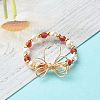 Imitate Austrian Crystal Bicone Glass Beaded Finger Rings RJEW-TA00003-03-5