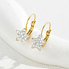 Fashionable European Style Stainless Steel Cubic Zirconia Leverback Earrings for Women AW1302-1