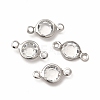 304 Stainless Steel with Glass Connector Charms STAS-G305-08P-03-3
